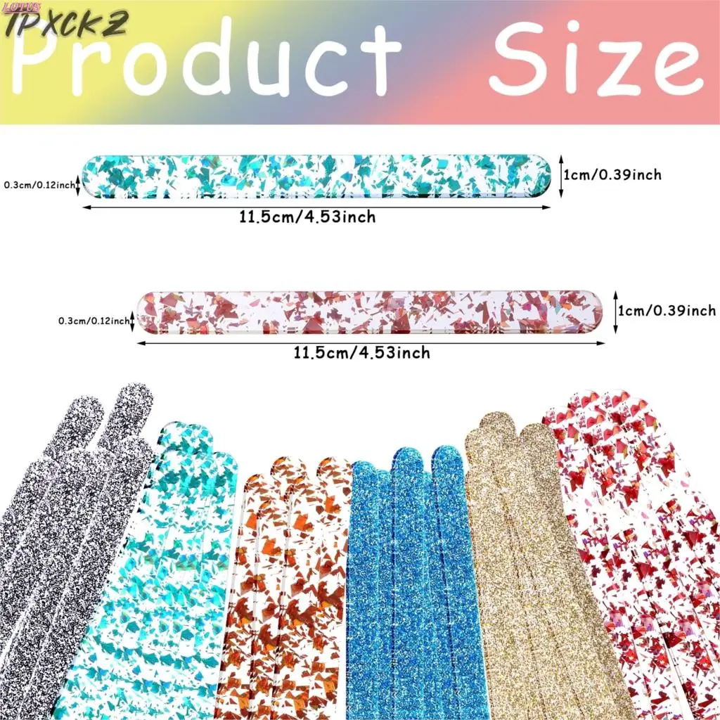 

60Pcs Glitter Popsicle Acrylic Ice Cream Sticks Reusable Acrylic Ice Cream Sticks Popsicle Crafts DIY Handmade Making Kis Gift