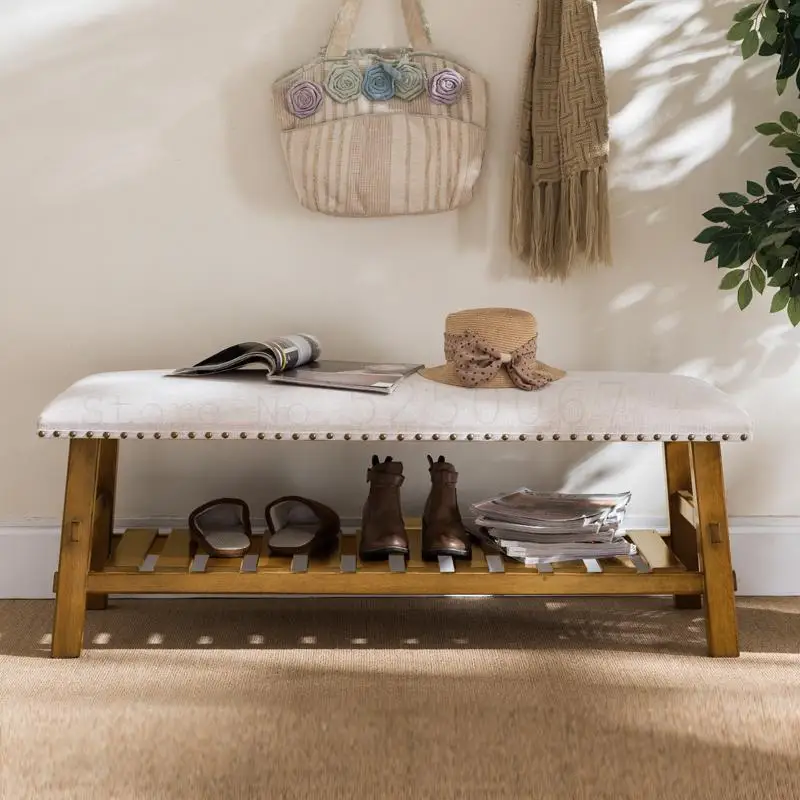 Nordic Shoe Bench Simple Modern Multi-functional Economic Fabric Household Storage Hall |