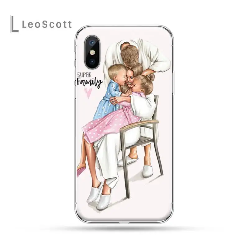 

Fashion Super Dad Mom Baby Girl Phone Cases for iPhone 11 12 pro XS MAX 8 7 6 6S Plus X 5S SE 2020 XR