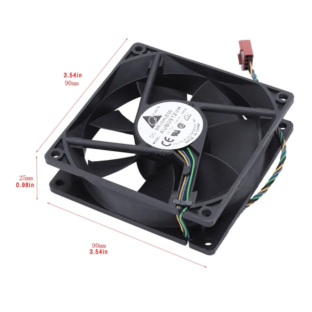 

90X90X25MM DC 12V 0.60A 4-pin Computer Cpu Cooling Fans High Quality Black PC Computer Accessories Pc Supplies