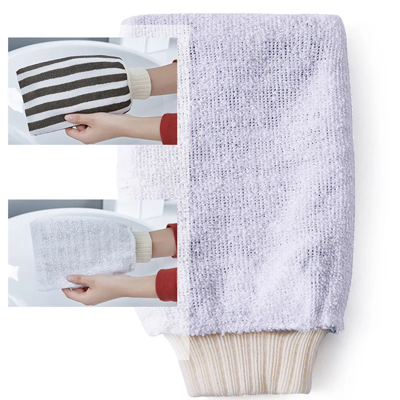 

Shower Exfoliator Mitt Black Bath Shower Dead Skin Removal Gloves Bath Gloves Scrubbing Bathing Cleaning Products