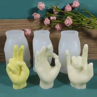 hand shaped silicone candle mold diy candlestick hand gesture scented stone plaster sented candle home decoration