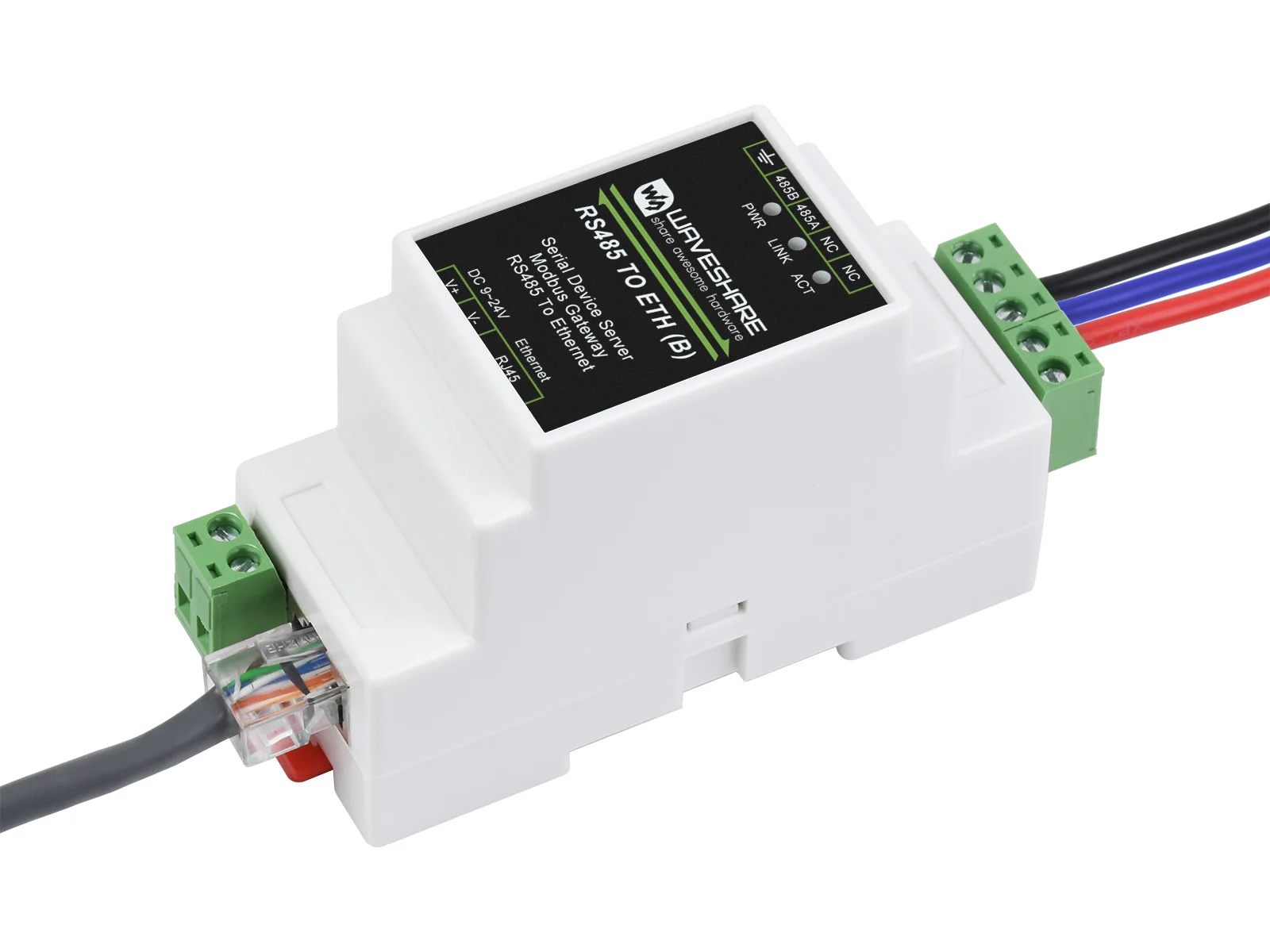 Промышленный последовательный сервер Waveshare RS485 к Ethernet RJ45 TCP/IP последовательному