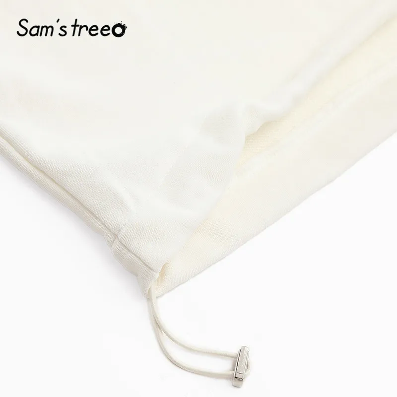Samstree/белая Лоскутная Толстовка с буквенным принтом в Корейском стиле для женщин; коллекция года; сезон осень; винтажные милые женские топы больших размеров для отдыха