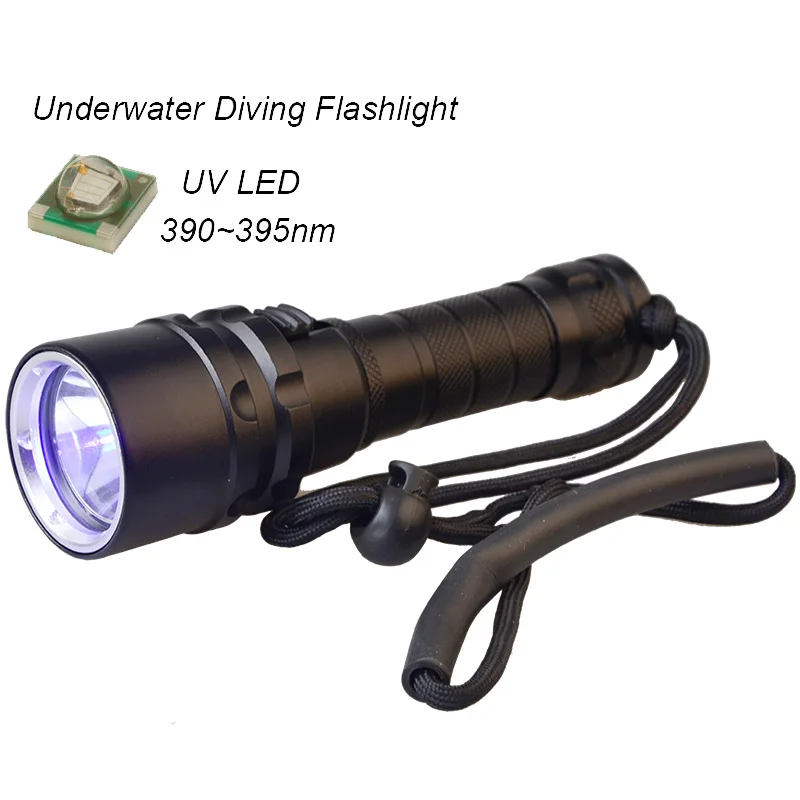 UV LED 3W TMWT компактный и мощный подводный Фонари XML-T6 Cree Led Дайвинг Фонарь с белым УФ-красный или желтый свет - Испускаемый цвет: UV LED 3W