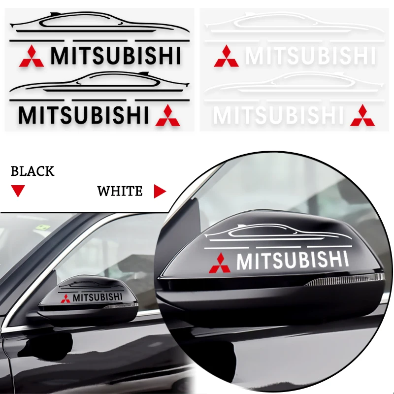2PCS Car Rearview Mirror Side Reflective Decal Body Decoration Sticker For Mitsubishi Pajero 4 Colt Galant 8 Lancer X Outlander |