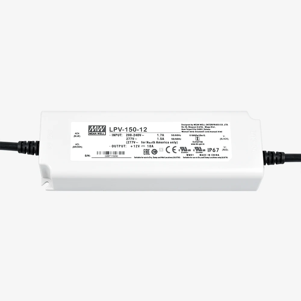

Meanwell LPV-150-12 Input 200-240V Waterproof Power Supply