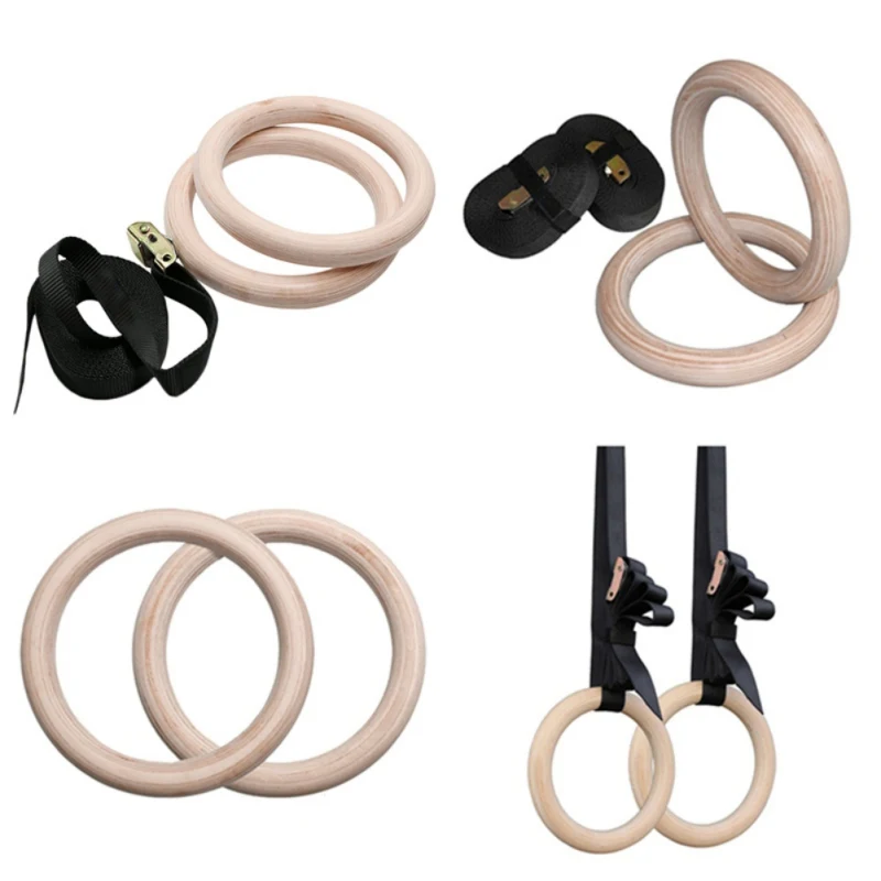 

Portable Home Exercise Fitness Gymnastic Rings With Buckle Straps Fitness Gym Rings Strength Training Tool