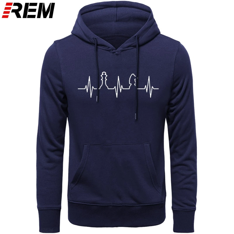 Худи REM Heartbeat of Chess Man с длинным рукавом для мужчин классная любовь игра в шахматы