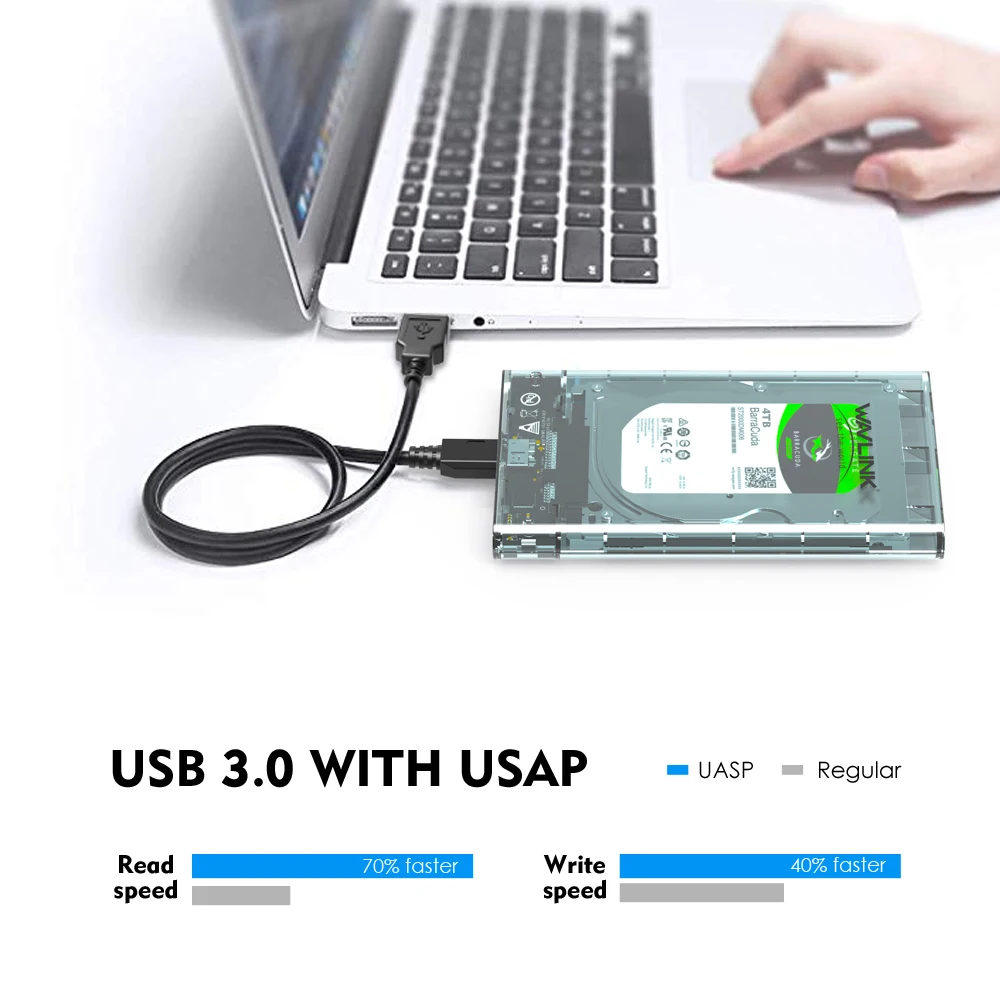 Wavlink HDD чехол 2 5 SATA для USB 3 0 адаптер жесткий диск Корпус &quotSSD коробка внешний