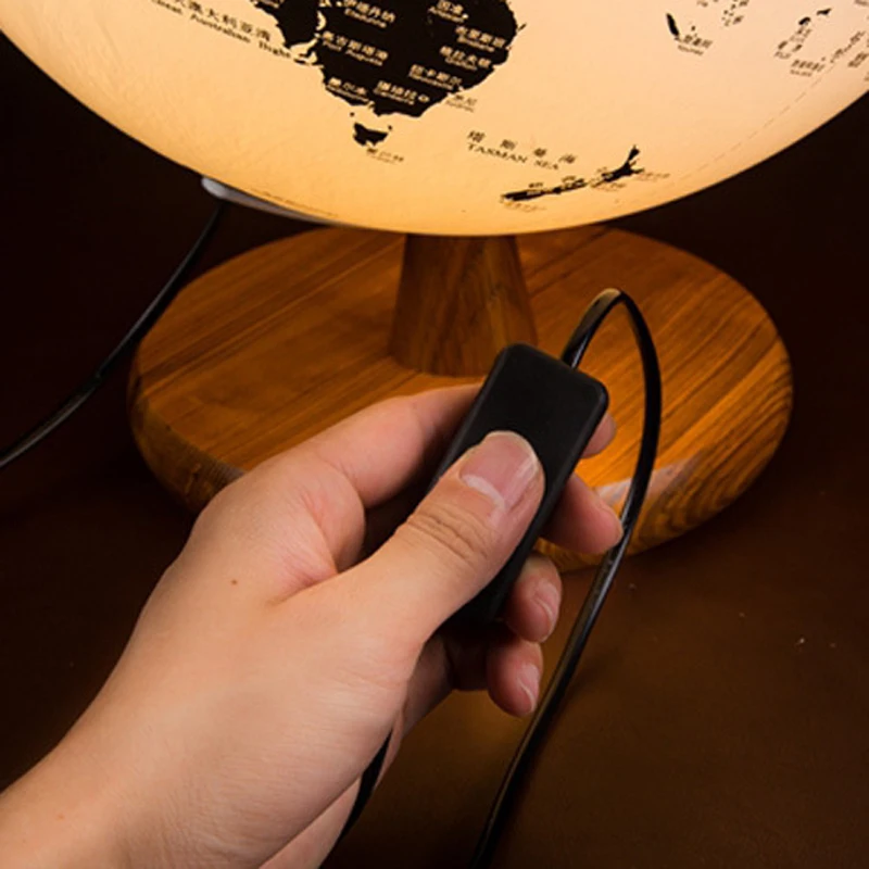 25 см глобус Карта мира Глобус винтажные деревянные украшения USB светящийся