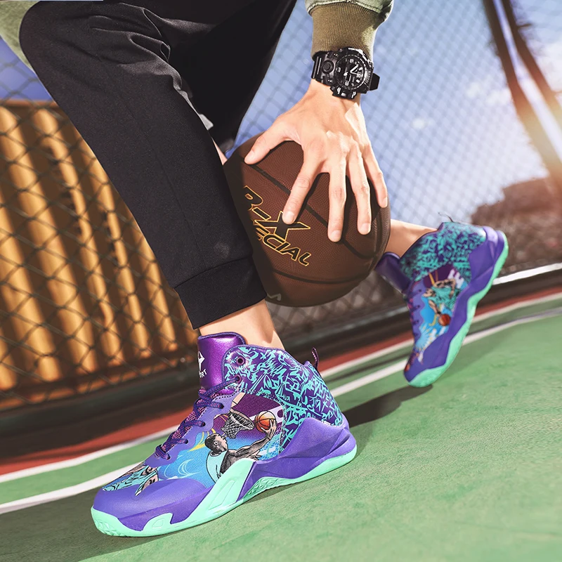 Профессиональная баскетбольная обувь мужские кроссовки уличные амортизирующие