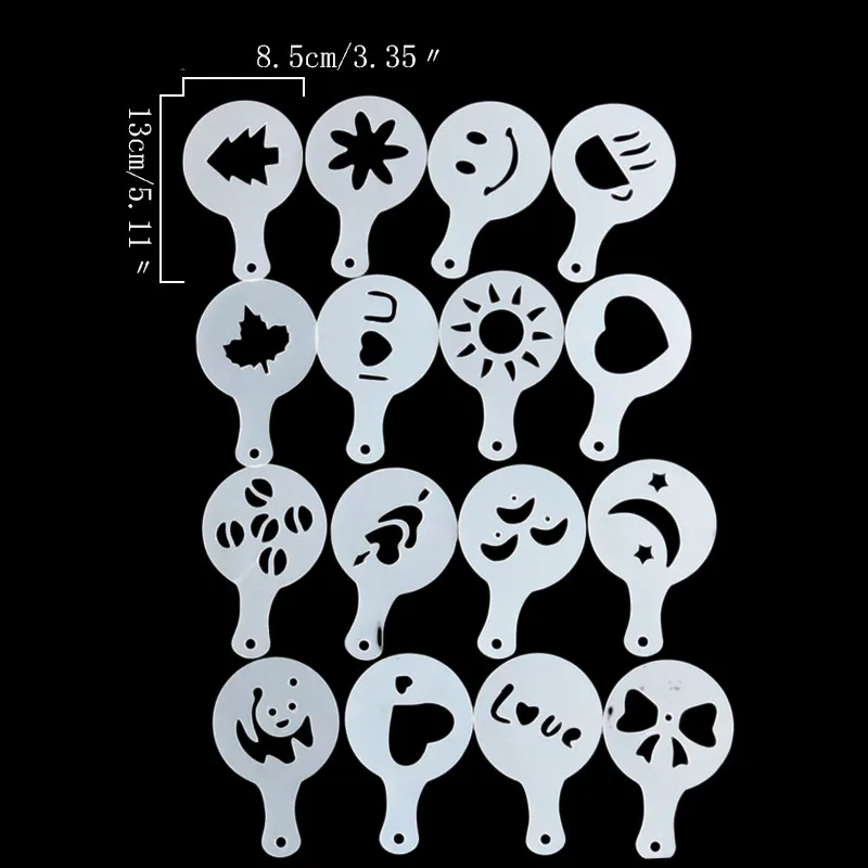 Трафаретная форма для кофе молока кекса 16 шт. шаблон бариста капучино Strew Pad