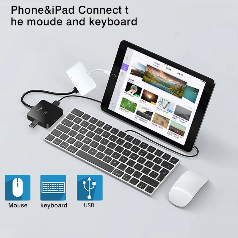 Переходник Lightning/OTG для цифрового AV-адаптера HDMI аналогичный экран iPhone iPad USB SD TF HD
