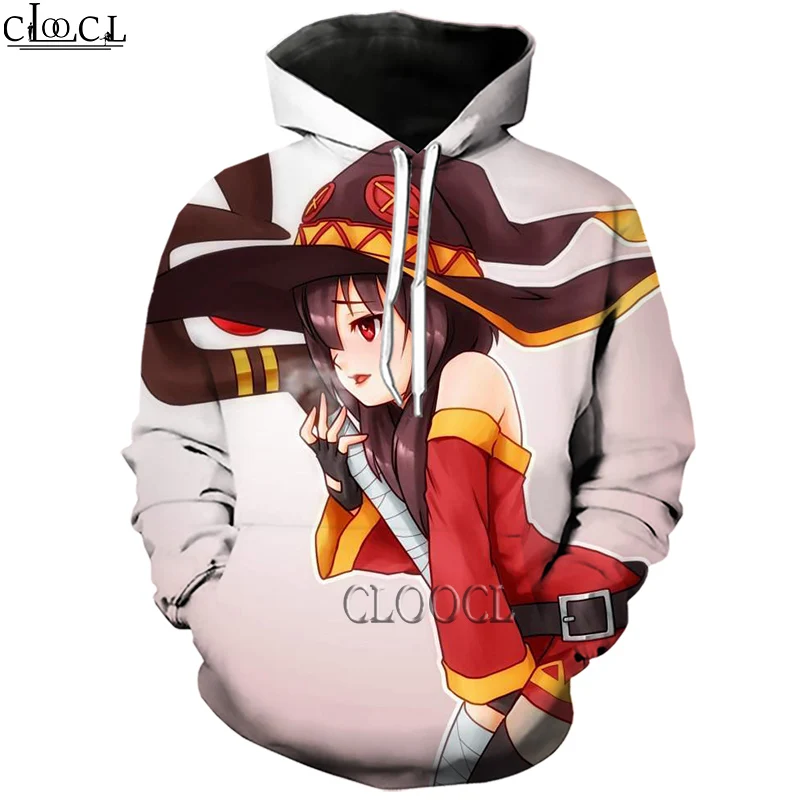 

HX Fashion Hoody Anime Girl Megumin Konosuba 3D Printed Men Hoodies Spring Long Sleeve Pullover Hip Hop Hoodie Drop Shipping