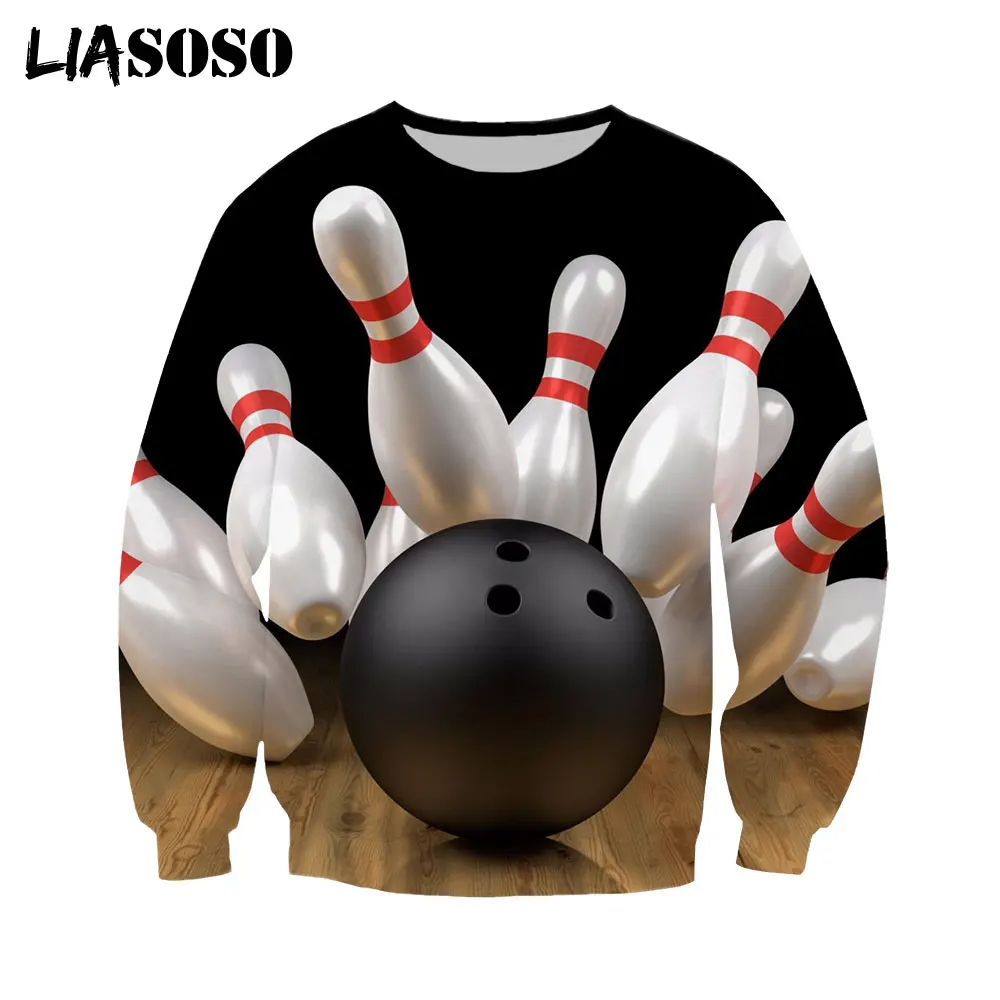 

LIASOSO Popular Sports Bowling Sweatshirt 3D Print Men Women Hoodies Hip Hop Fashion Street Clothes Long Sleeve Pullover Shirts