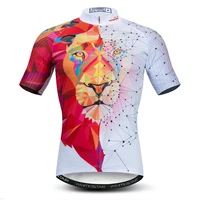 men cycling jersey motocross short sleeve tops bicycle 3d lion mtb downhill shirt road bike team summer sports clothing maillot