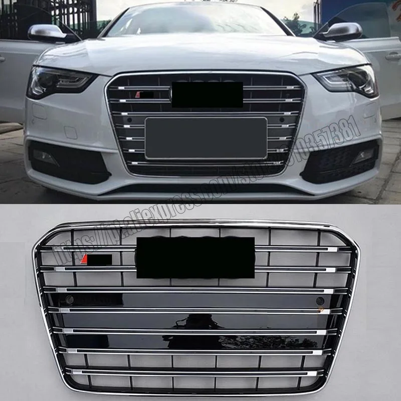 

Для audi a5 / s5 b8.5 2013 2014 2015 2016 для s5 style sport front hex mesh honeycomb Silver Blcak решетка
