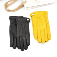 sheepskin gloves mens motorcycle plush warm outdoor sports driving retro motorcycle ski gloves