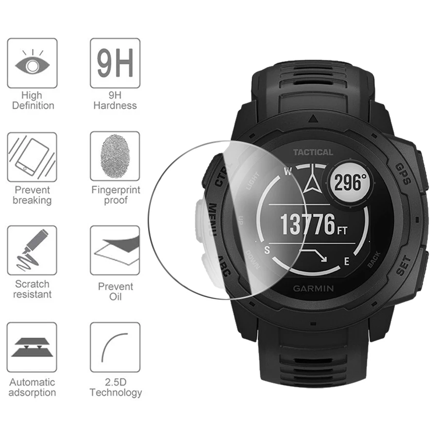 Защитная пленка для экрана из закаленного стекла Garmin instinct Tide/Tactical/Esports Solar Camo/Surf