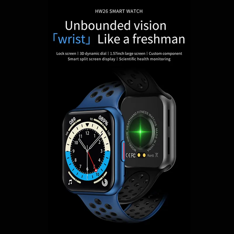 

Smart Watch HW26 Fitness Tracker Watch Phone Call Heart Rate Monitor Sport Bracelet with Silicone Strap suit for android and ios