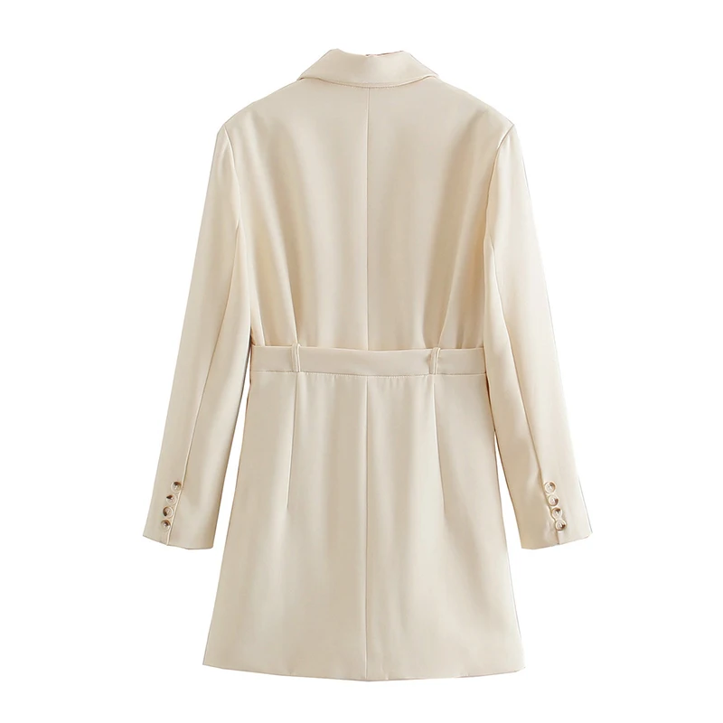 

2021 Spring Women Solid Fashion Suit Dress Long Sleeve Notched Chic Office Lady Work Wear Mini Dress XQJ9264