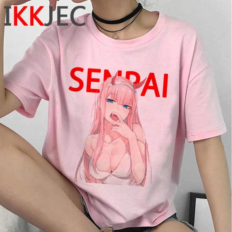 Darling в Franxx ноль два Harajuku футболка Для мужчин унисекс эстетику гранж семпай Waifu с