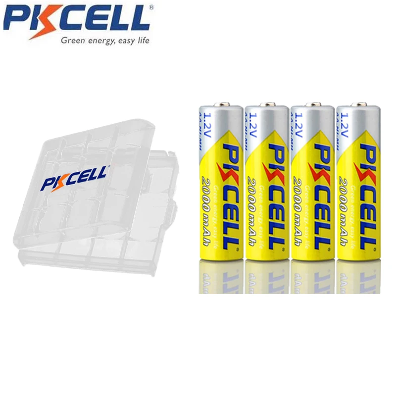 

Аккумуляторные батареи PKCELL AA 1,2 в, NIMH 2 А, 2000 мАч, 1,2 в, 4 шт.