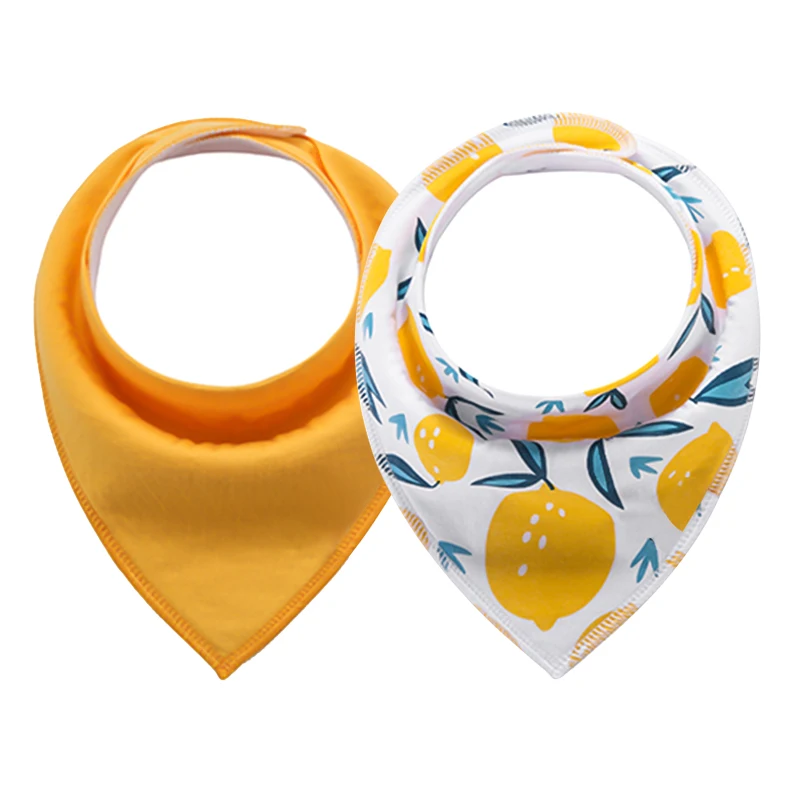 Хлопковые треугольные нагрудники для младенцев 2 шт./лот мальчиков и девочек