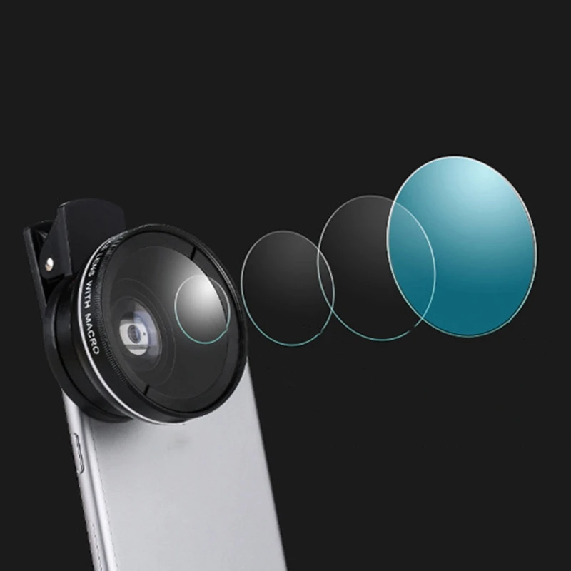 

2 in 1 Macro-lens 0.45X 49mmUV Wide Angle External Micro Len Professional HD Phone Camera Lens