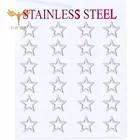 Женские серьги-гвоздики из нержавеющей стали, сережки в виде полой звезды серебристого цвета, ювелирное изделие, 12 пар