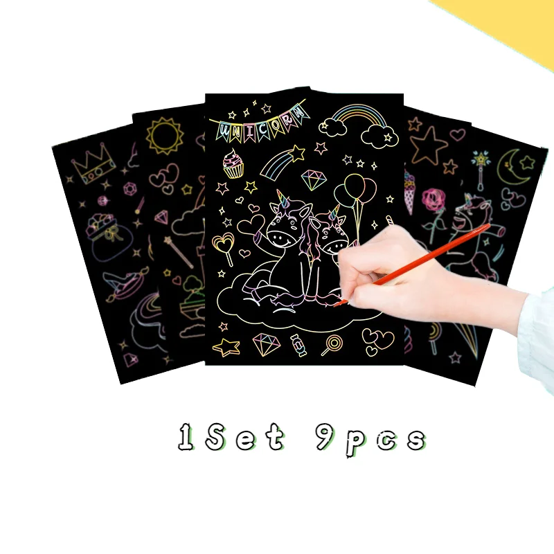 1 Набор сделай сам набор волшебных царапин карта мультяшный единорог динозавр