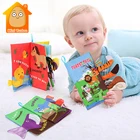 Детские 3 стильные детские тканевые книги Обучающие Игрушки для раннего развития с хвостами животных мягкая ткань развивающие книжки-погремушки