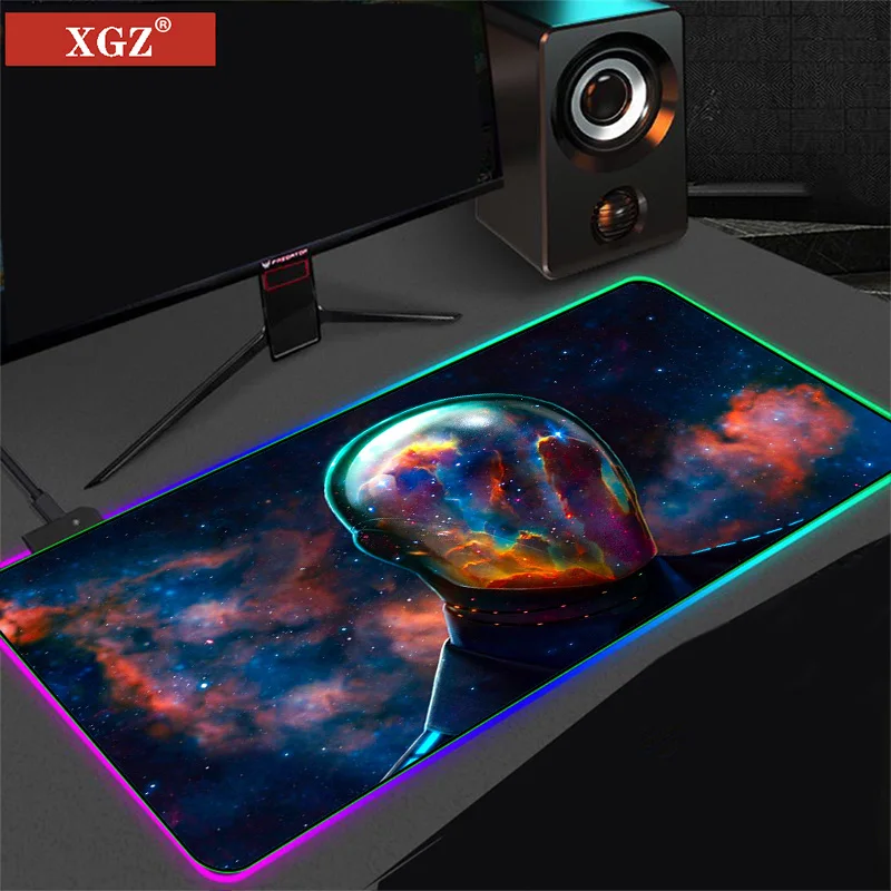 

Creative Starry Sky Large RGB Gaming Mouse Pad Rubber Base Colorful Computer Keyboard Mouse Pad for Players Non-slip Pad Csgo