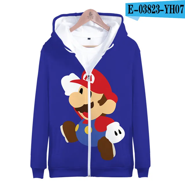 3dLL-325 Супер Марио Bros. 3D Толстовка с капюшоном, флисовая толстовка Super Smash Bros, толстовки Harajuku, мужской спортивный костюм, хип-хоп куртка на молнии, пальто, одежда - Цвет: 3dLL-325