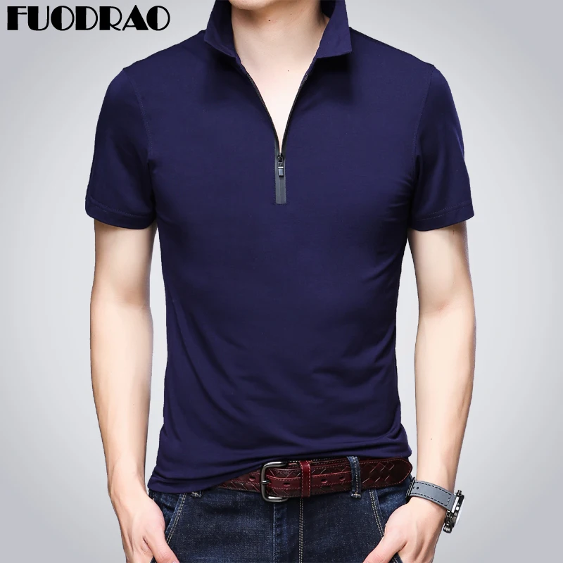 

Men Polo shirts Zipper Solid Homme Slim Fit Men Clothing Camisa Short-sleeve Tee shirt Homme B015