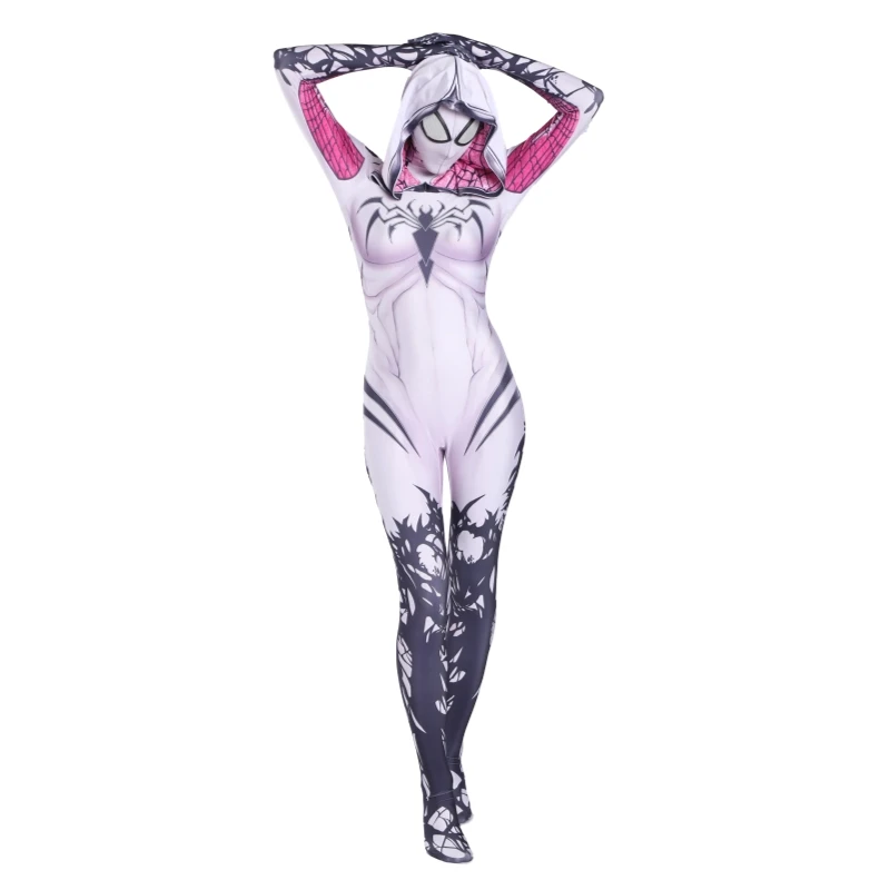 Костюм паук Гвен Стэйси спандекс лайкра Zentai костюм паука для Хэллоуина Косплей