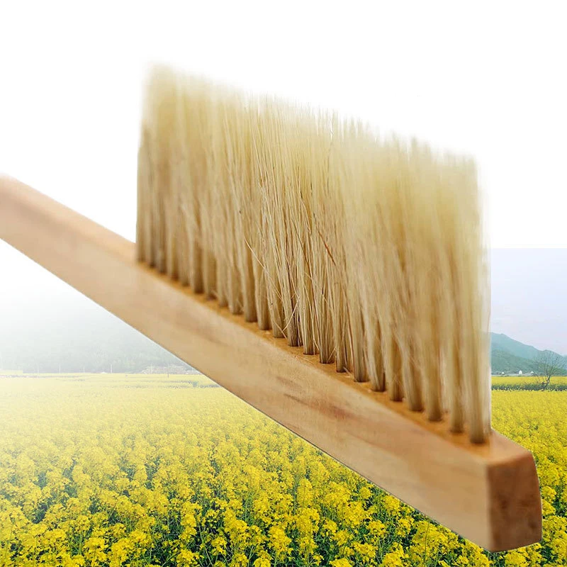 

1 PCS Beekeeping Tools Wood Honey Brush Wasp bee Sweep Two Rows Of Horse Tail Hair New Bee Brush Beekeeping Equipment