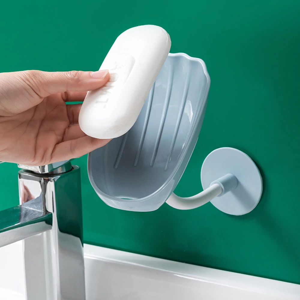 

Настенный держатель для мыла, вращающийся держатель для мыла двойного назначения, не требует пробивки отверстий, клейкая стойка, аксессуар...