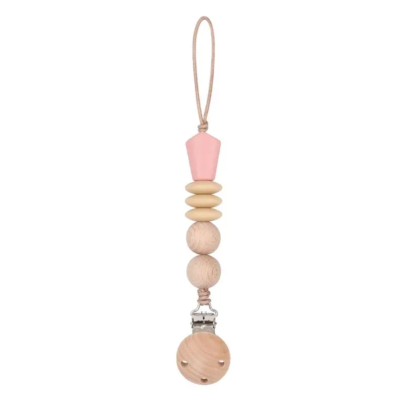 

Baby Pacifier Chain Silicone Beads Pacifier Clips Nipple Holder Teething Chain 24BE