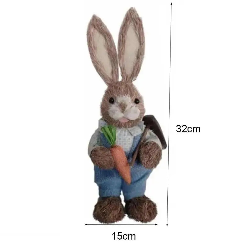 

Cute Straw Rabbit Bunny Easter Decorations Holiday Home Garden Wedding Ornament