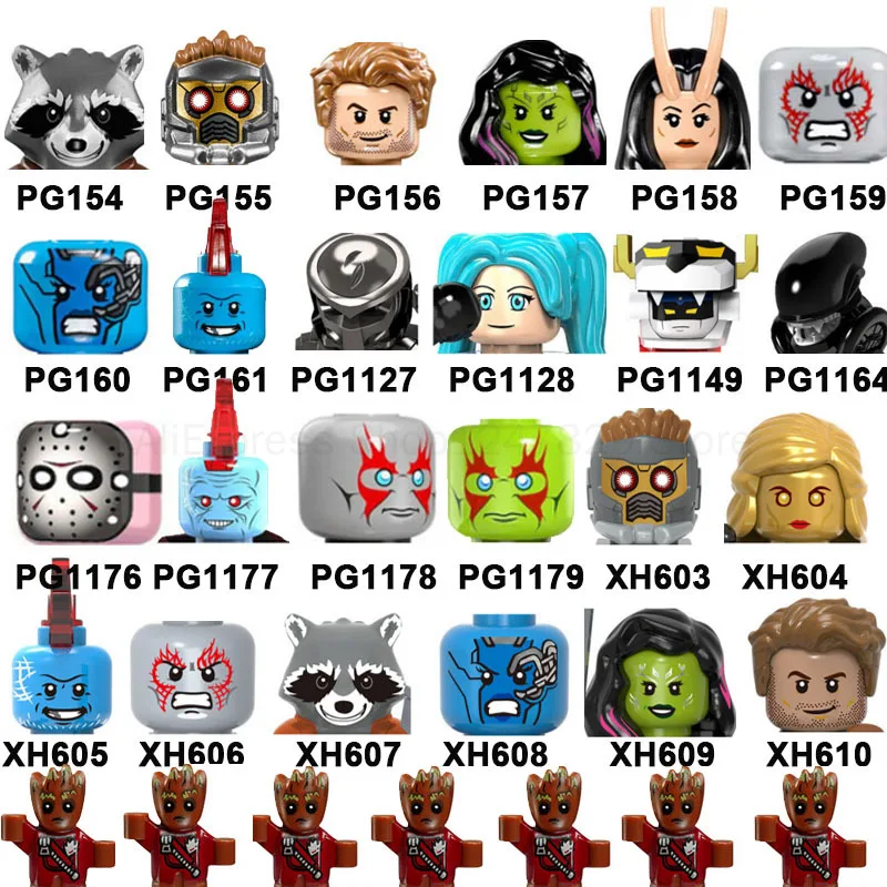 

2021 Movie Series Heroed Figure Single Sale Building Blocks Collection Kids Toys For Children Action Figures Head Bricks Gift