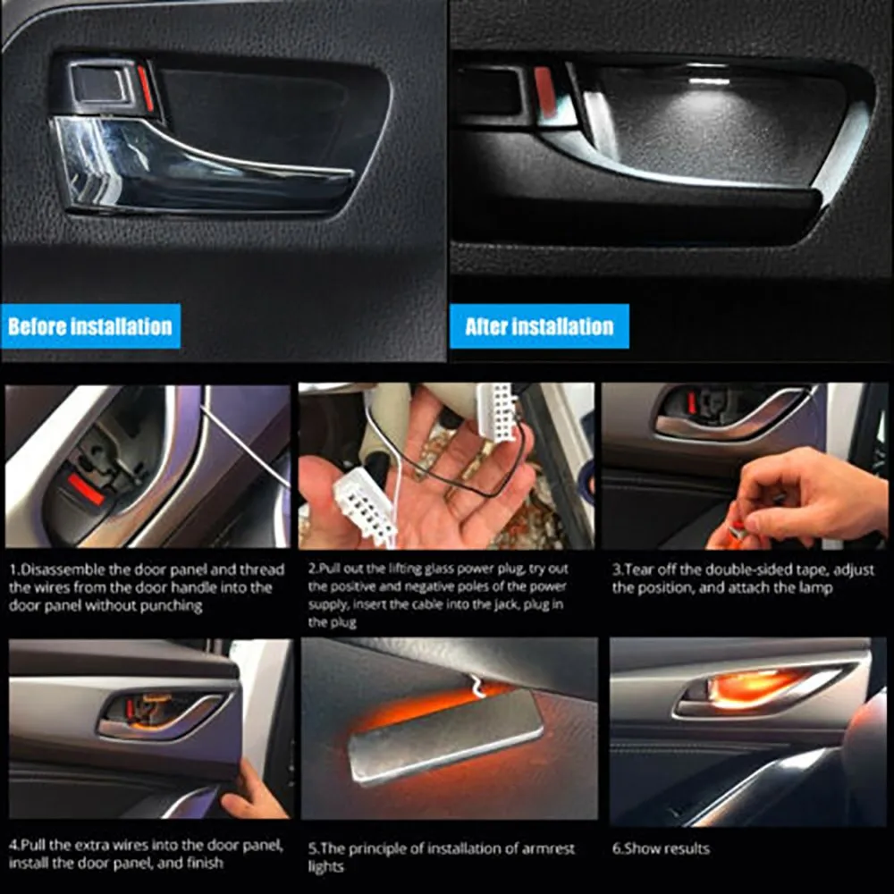 

High Bright Door Interior Inner LED Lamp 3W 4in1 Wrists 4pcs/Set Armrest