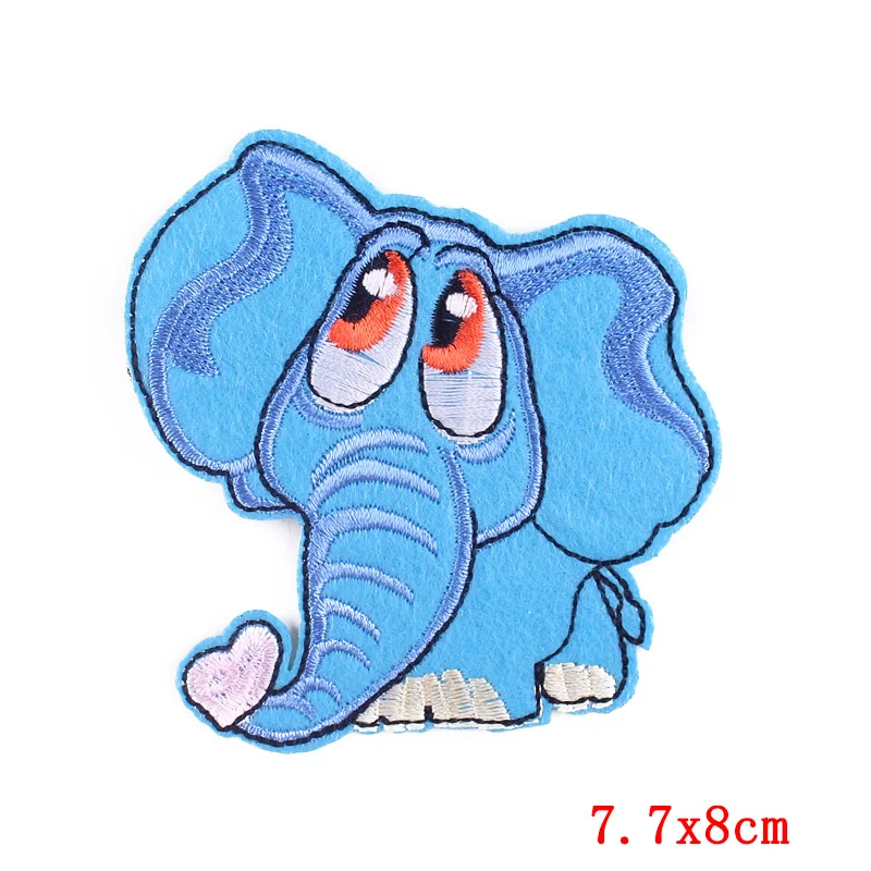 

Cartoon Cute Animals Embroidered Patches for Clothing Stickers Dinosaur Iron On Patches For Clothes Sew On Fabric Badges Stripe