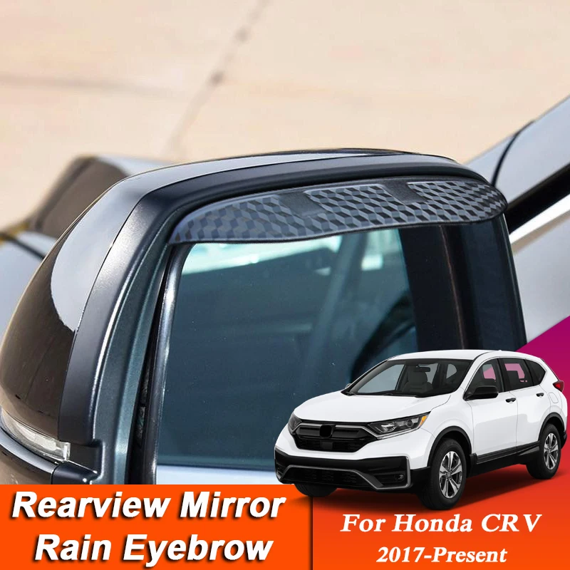 

2PCS Car-styling For Honda CRV 2017-Present Carbon Fiber Rearview Mirror Eyebrow Rain Shield Anti-rain Cover External Accessory