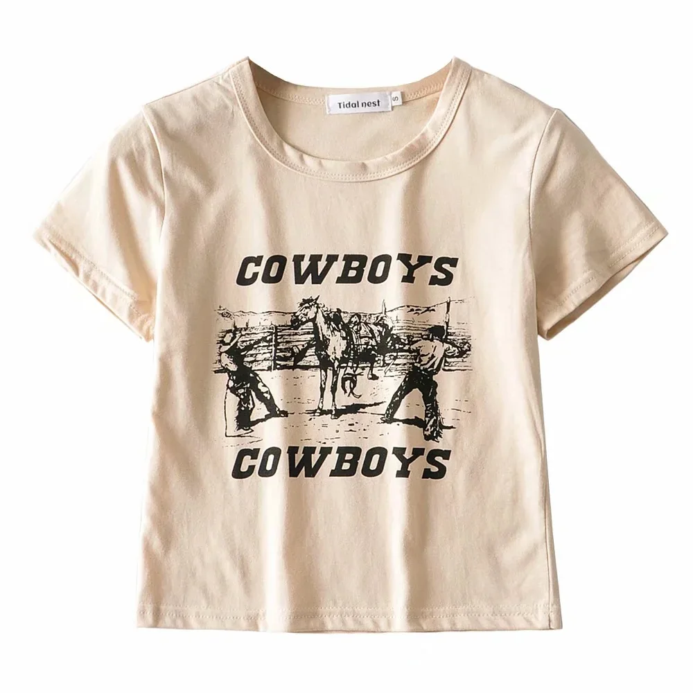 Женский летний винтажный Топ YOZOU в стиле 90-х с круглым вырезом и коротким рукавом