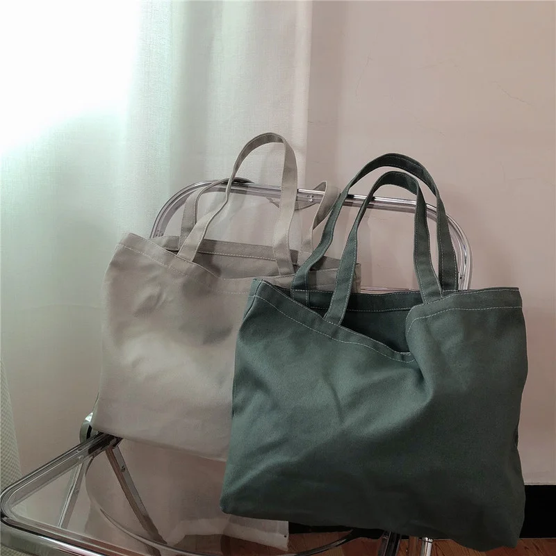 Сумка для покупок из хлопка и льна защитная Холщовая однотонная Литературная