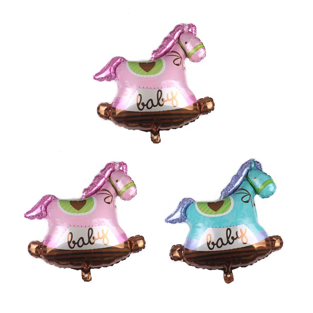 

Wooden Horse Ballon Baby Foil Balloons Happy Birthday Gifts Decoration Kids Helium Air Ball Toys Wedding Ballons Party Supplies