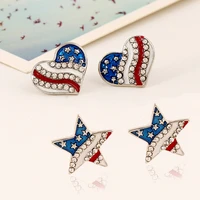 earring stud earrings earrings for women american flag stud earrings five pointed star heart shaped rhinestone ear stud earrings