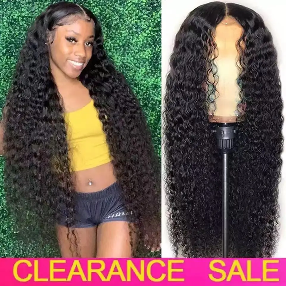 

13X4 Kinky Curly Wave Wig Malaysian Human Hair Wigs Prepluck Lace Front Human Hair Wigs With Baby Hair Curly Wave Closure Wig